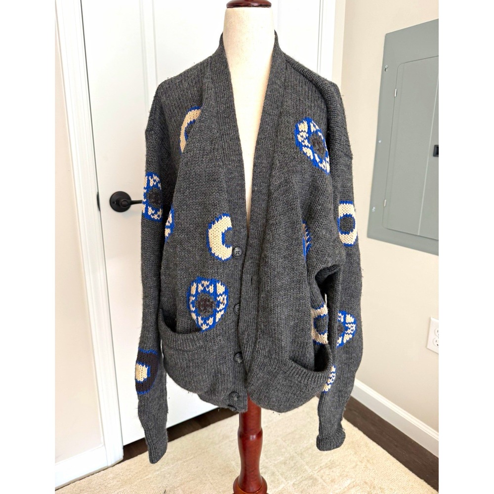 Paul Smith Vintage Women's Knit Button-Up Cardigan Sweater Pockets Geo Sz 3 - Picture 1 of 7